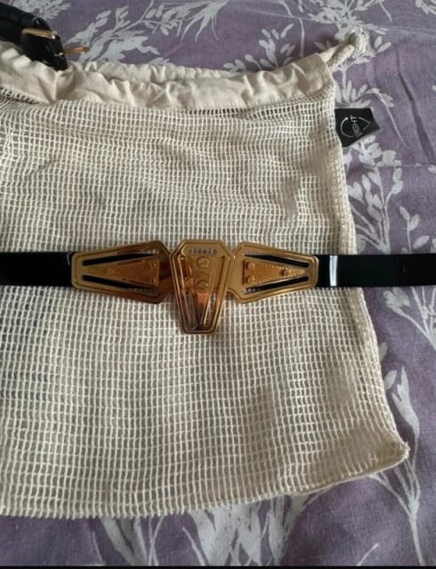 Czarny złoty pasek balenciaga 80 cm