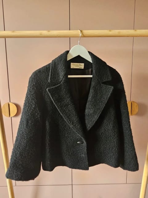 Żakiet krótka kurtka wełniania Christian Dior M