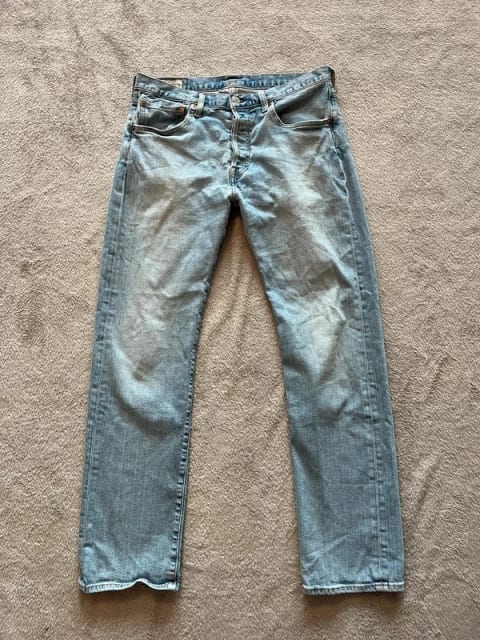 Jeansy męskie Levi’s 501 W31 L30 jasnoniebieskie proste Straight Fit