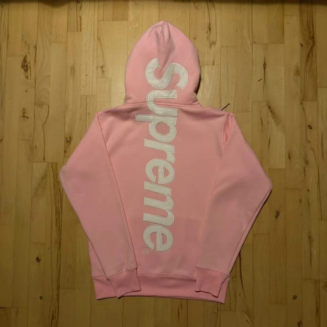 Supreme Satin Applique Pink Hoodie