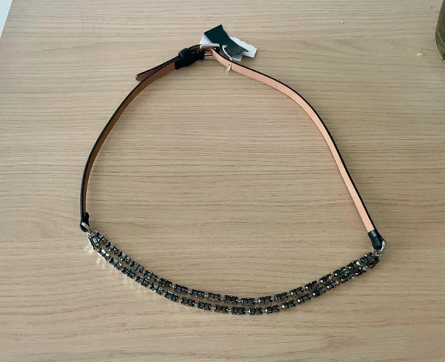 Max Mara jewelled nappa leather belt - M