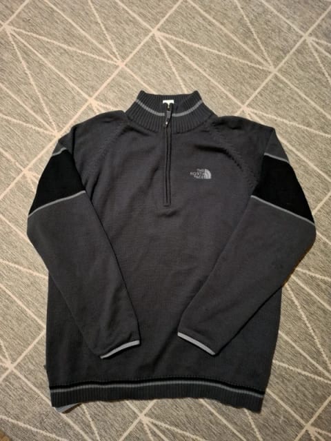Vintage The North Face Sweter Wełna WindWall Heli Y2K Gorpcore 1/4 Zip XL