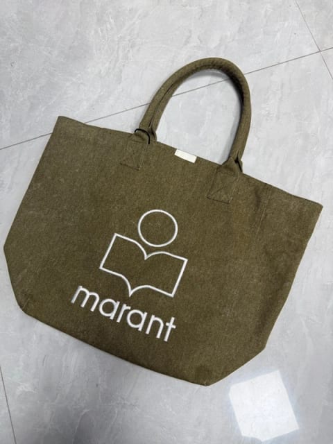 Isabel Marant Yenky torba shopper khaki zielona