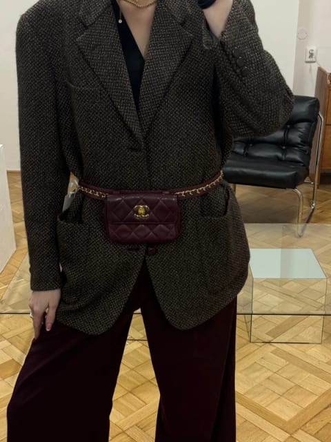 Chanel vintage burgundy belt bag