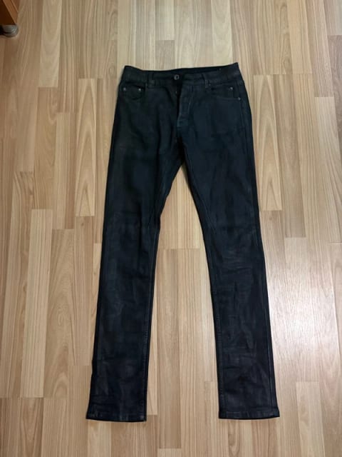 Rick Owens Detroit Waxed Cut Jeans size M