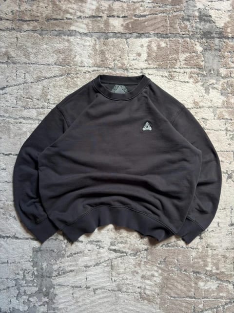 Palace Bluza Washed Black Haft Triferg Vintage Skate Streetwear Oversize XL Y2K