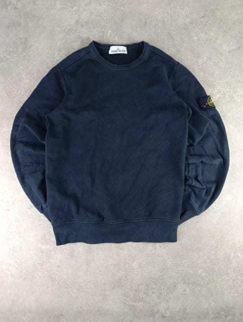 Bluza Stone Island crewneck sweter 2017 męska sprana czarna grafit S