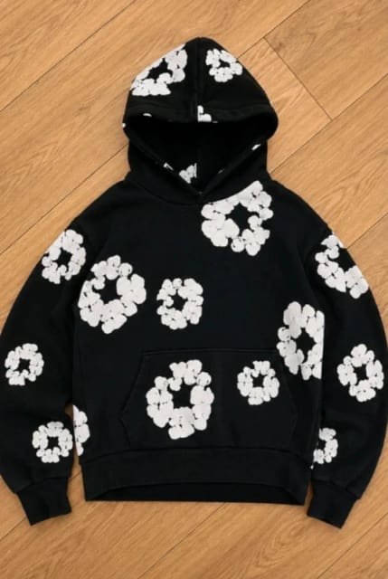Denim Tears Cotton Wreath Hoodie Black / Black Monochrome