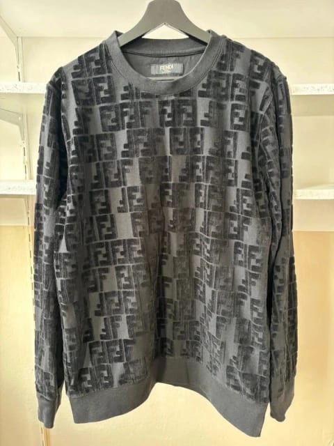 fendi roma vintage black ff monogram sweatshirt