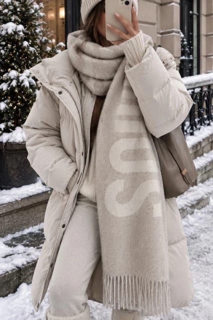 Jacquemus new scarf viral glamour szalik virgin wool multi beige