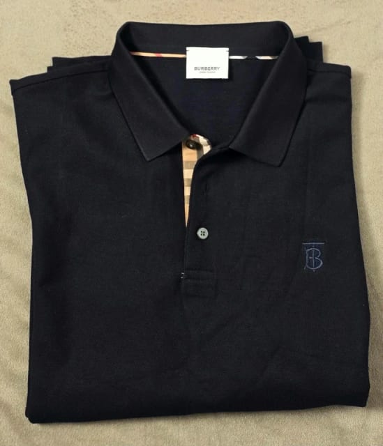 Koszulka polo Burberry Eddie Slim Fit Rozmiar M Granatowa