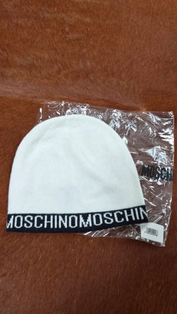 Wool beanie Moschino white