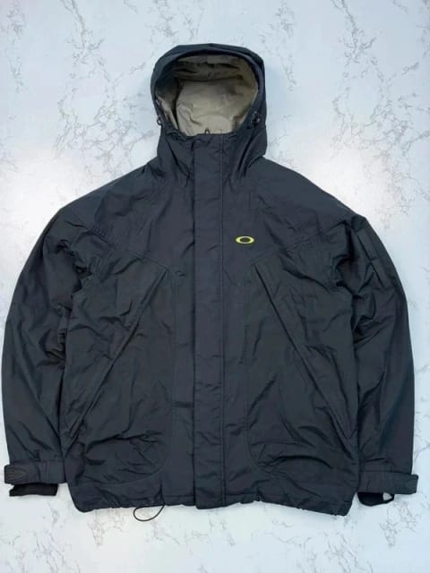 Czarna Kurtka Narciarska Oakley Road Fuel M Z Kapturem Vintage Techwear Y2K