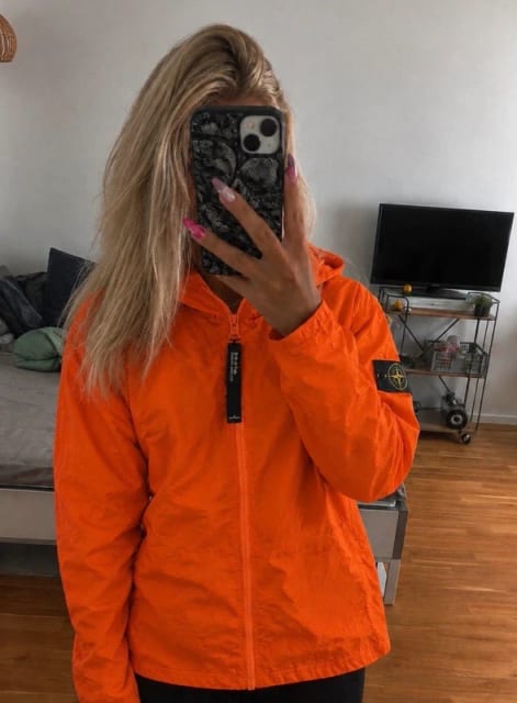 Stone Island windbreaker orange