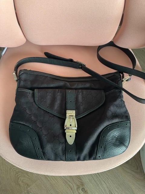 vintage Gucci torba bag y2k retro czarna swag na ramię monogram GG
