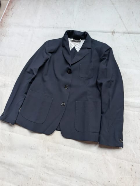 Granatowa marynarka z wiskozy Max Mara wool viscose welniana blazer Jacket