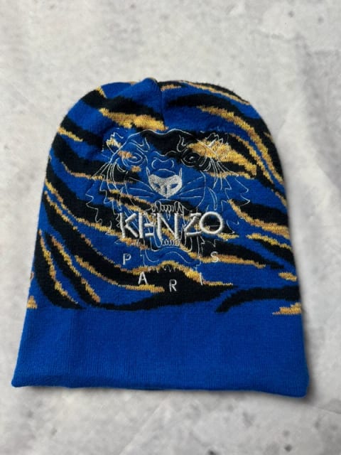 Kenzo dwustronna czapka | panterka | niebieska | unisex streetwear
