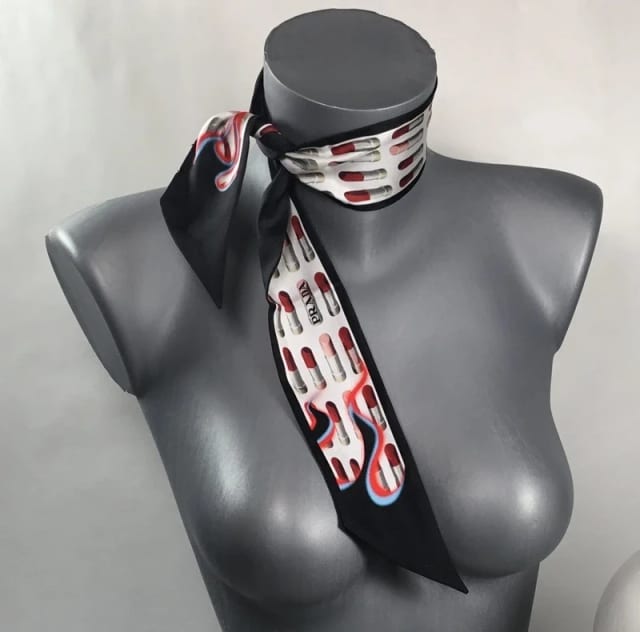 Prada Skinny Silk Scarf Lipstick