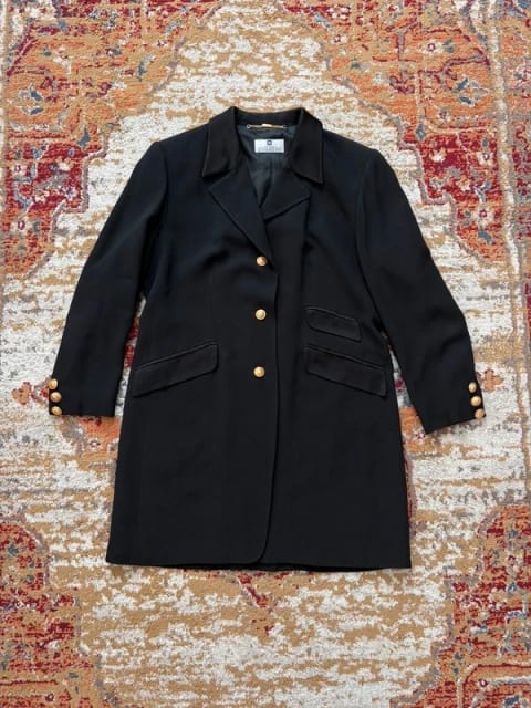 płaszcz wełniany vintage Givenchy Paris france designer premium luxury high fashion złote guziki