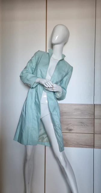 Givenchy miętowy płaszcz/ dluga marynarka vintage rozmiar S/M