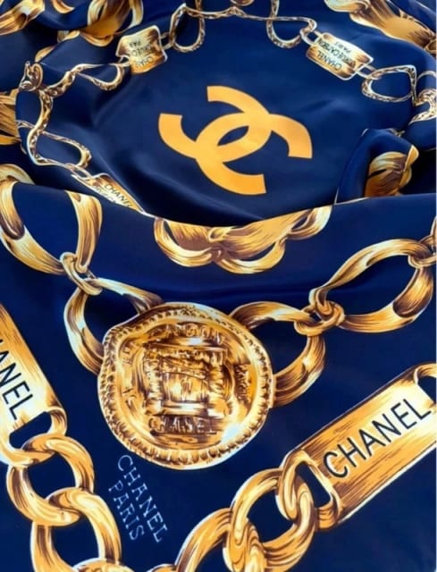 Jedwabna chusta / chusta z jedwabiu CHANEL