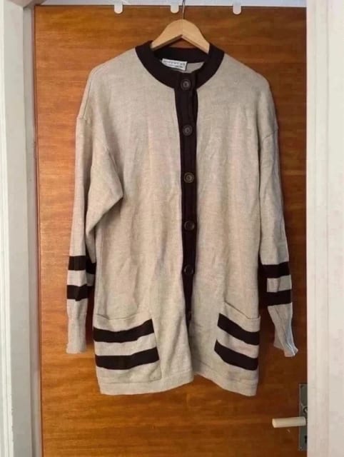 Givenchy kofta i merinoull – vintage – beige/brun