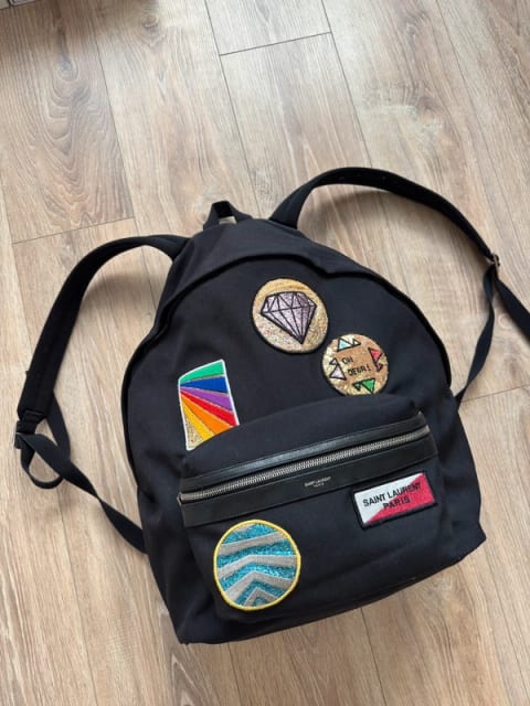 Saint Laurent City Multi Patch Backpack Drip Drill Swag Vintage Archive Luxury Streetwear LEGIT