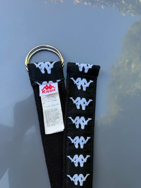 Kappa Black Canvas D-Ring Belt – Size 130 Great Condition