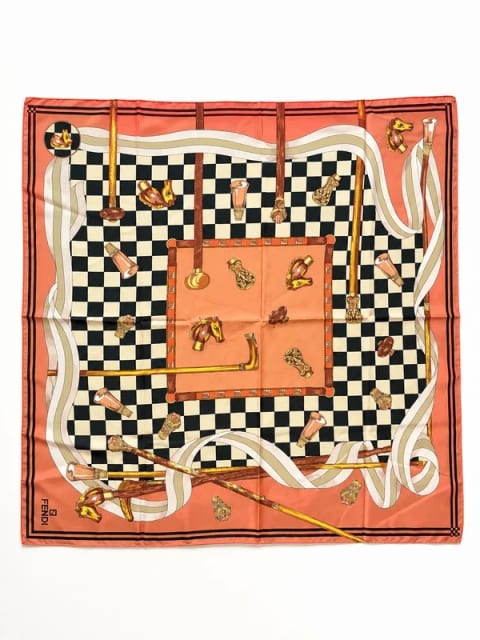 Fendi 100% Silk Scarf – 85 × 85 cm – Made in Italy