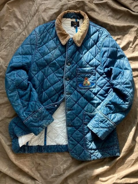 Vivienne Westwood x Lee Montana Snow Quilted Denim Jacket, Blue, Size M, Denim-takki