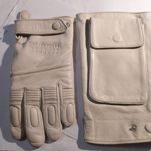 Ekskluzywne Rękawiczki Skórzane MM6 Maison Margiela x Agnelle | Skóra Jagnięca Alpaka 2w1 Premium