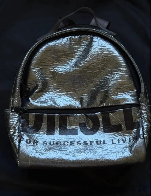 Diesel Metallic Silver Backpack