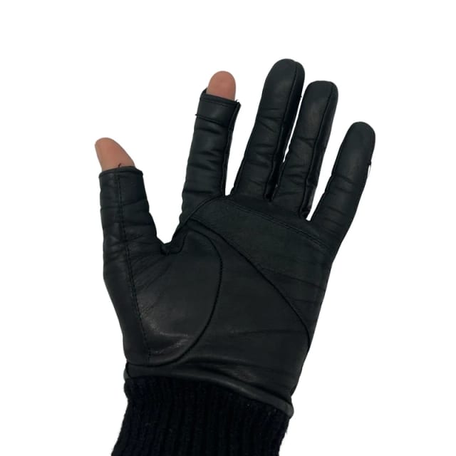 Rick Owens FW23 "Luxor" Short Ribcuff Gloves - Black - Size 8 1/2