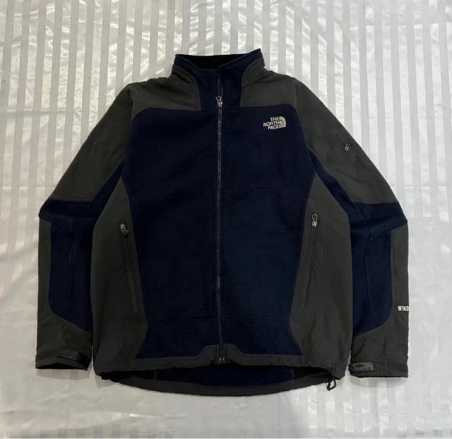 The North Face Polartec WindWall Fleece Jacket Navy/Grey Men’s L