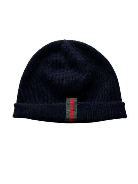 Gucci Web Wool Beanie Hat