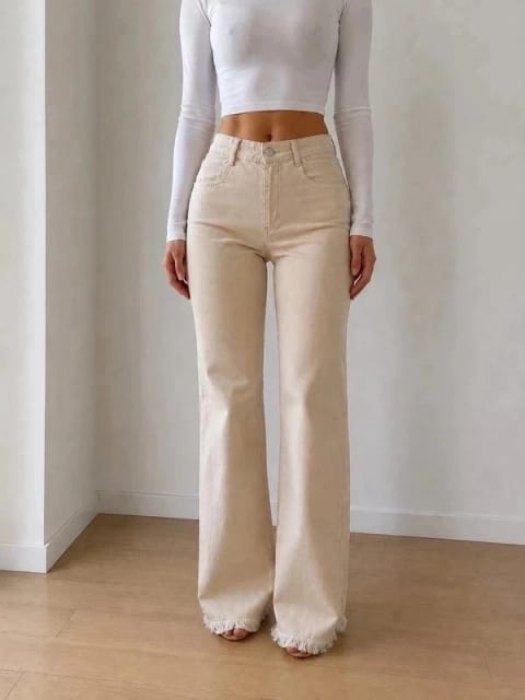 Rare Vintage Isabel Marant Embroidered Ecru Jeans – Size 42