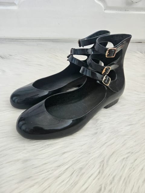 Vivienne Westwood Anglomania x Melissa zapięcia pasy gumowe meliski czarne