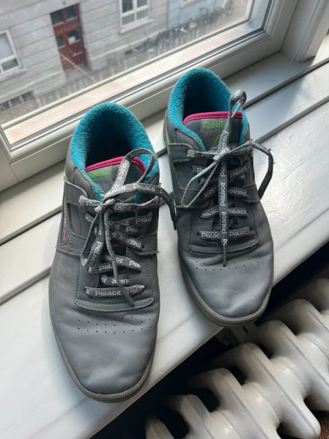 Palace x Reebok club workout grey