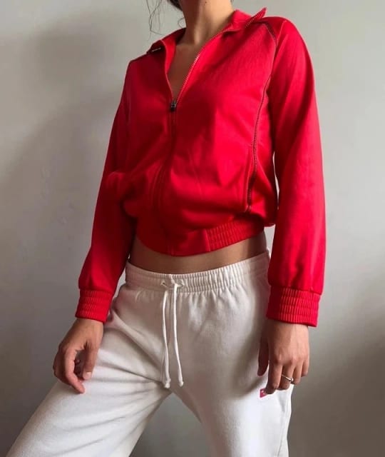 Kappa czerwona bluza sportowa rozpinana vintage Y2K track jacket logo rozmiar 152