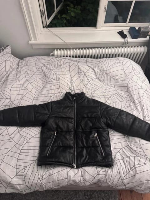 Denim Tears Embossed Leather Wreath Puffer Jacket