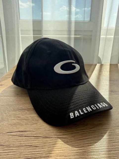 Balenciaga Logo Embroidered Cap – Black & White – Unisex