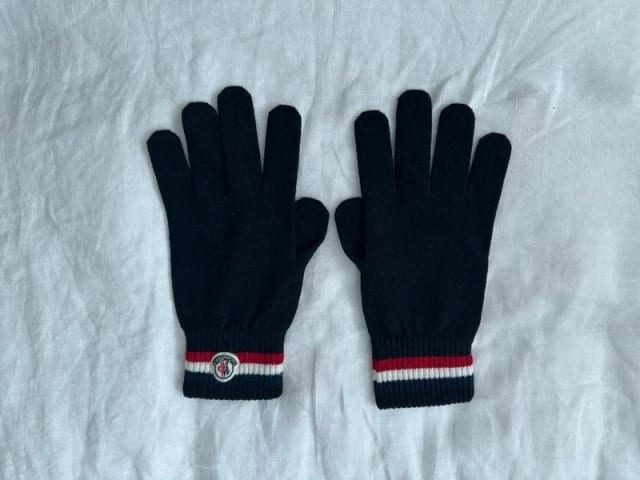 Moncler men’s tricolor wool gloves