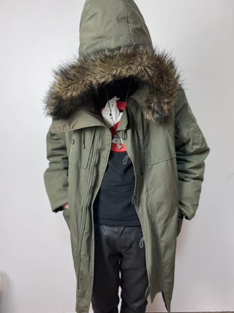 Vintage D&G Dolce & Gabbana Fur Hood Military Parka