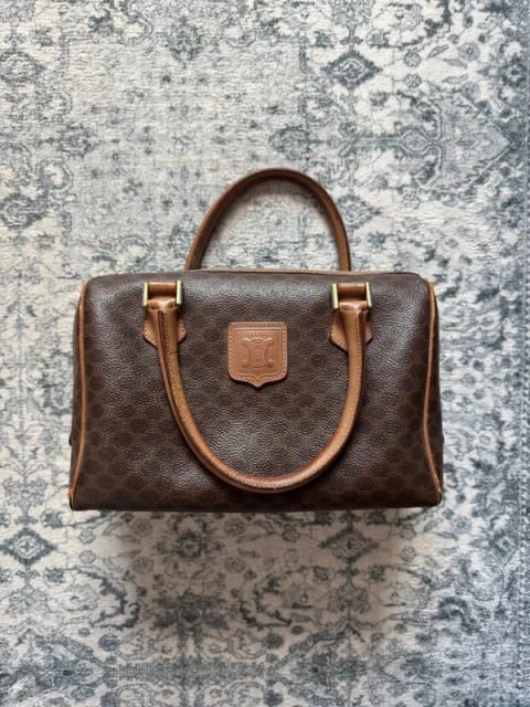 Oryginalna torebka Celine Vintage Macadam Boston Bag / Skóra