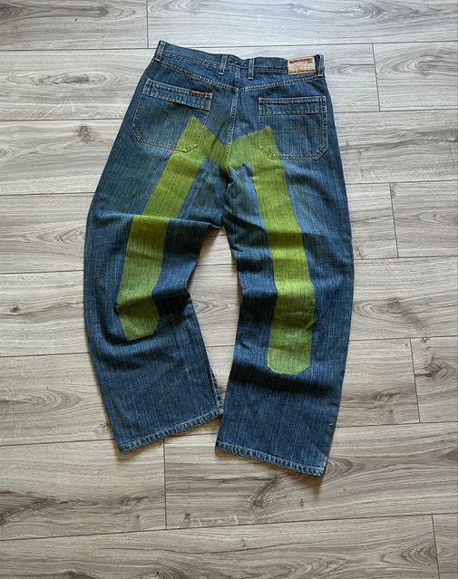 Широкі джинси Evisu baggy з великим лого, vintage — zdjęcie 3