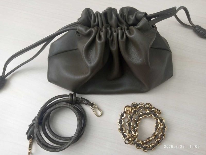 Сумка Loewe Flamenco Purse Bag (Dark Khaki) с цепочкой Donut Chain