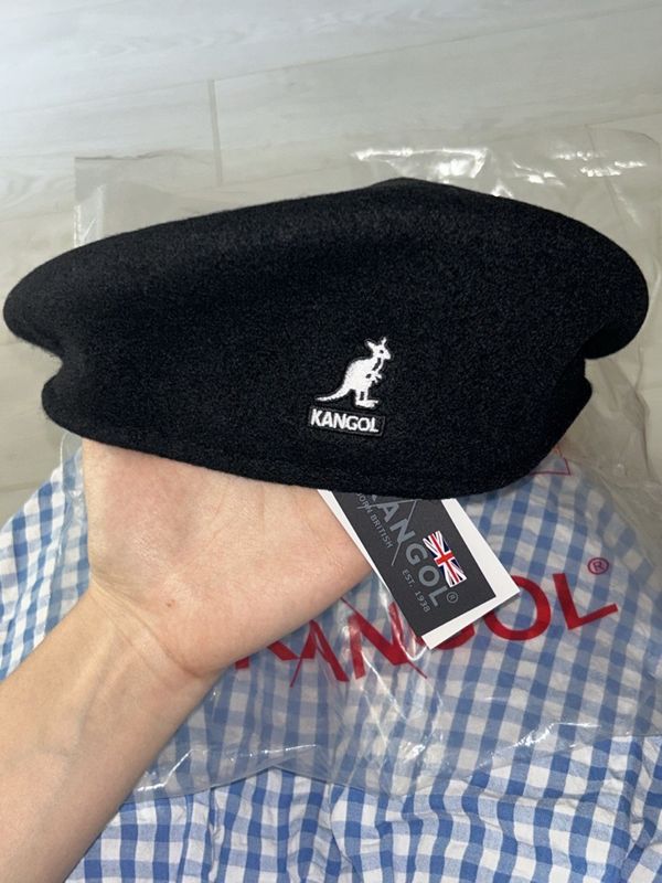 Kangol берет шерстяний, М розмір, чорний, кепка кангол