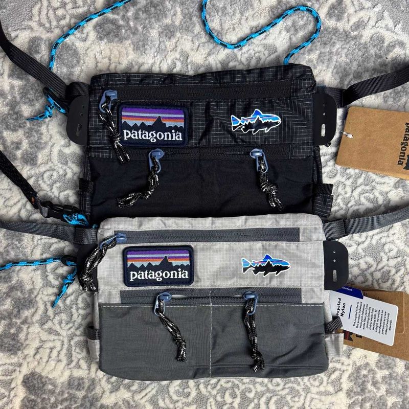 Сумка patagonia чорна, сіра, месенджер через плече патагонія, через плечо, черна