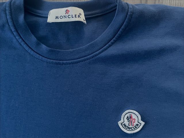 Оригінальна синя футболка Moncler/t-shirt moncler blue
