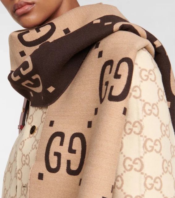 Розкішний двосторонній шарф Gucci